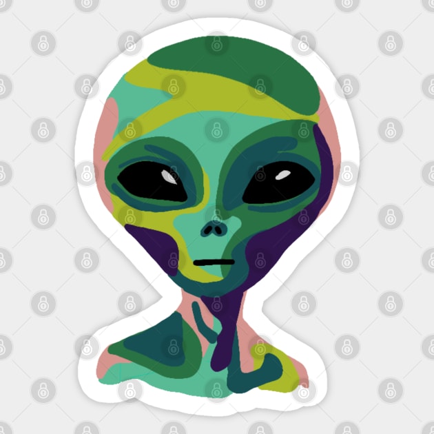 Pop Art Alien Portrait Sticker by Slightly Unhinged